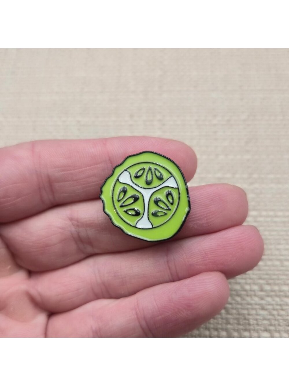 Cucumber Slice Enamel Pin Cute Food Lapel Badge A8843